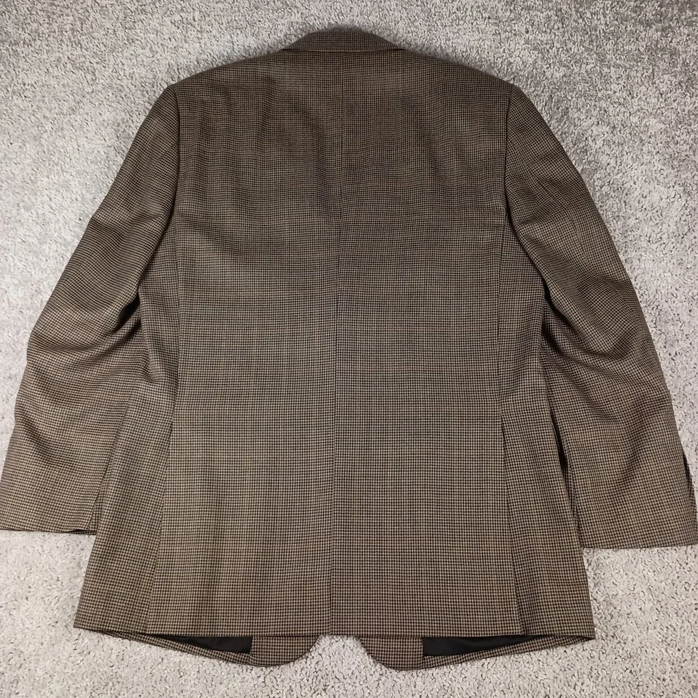 Jos. A. Bank‎ Traveler Tailored Fit 42L Wool Houndstooth Overcheck Mens Blazer